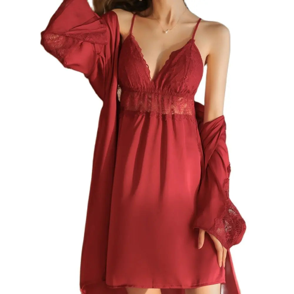 Sexy Silk Night Dress & Robe